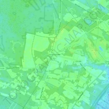 South Seaville地形图、海拔、地势