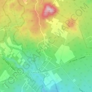 Las Lomas地形图、海拔、地势