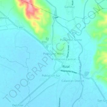 Poblacion West地形图、海拔、地势