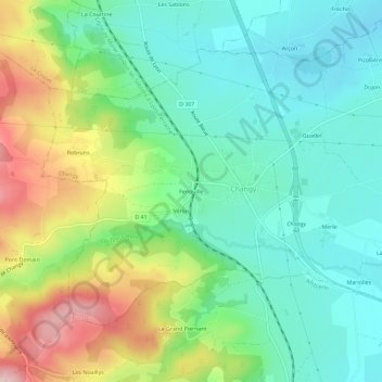 Fenouille地形图、海拔、地势