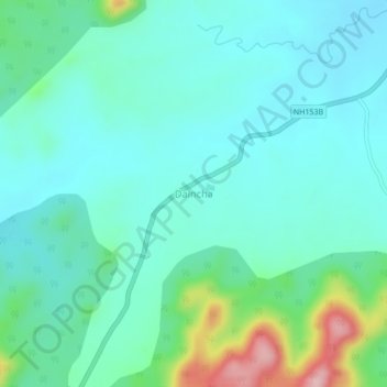 Daincha地形图、海拔、地势