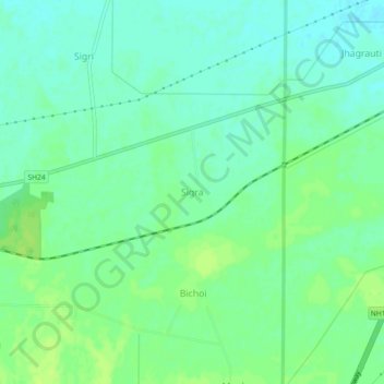 Sigra地形图、海拔、地势
