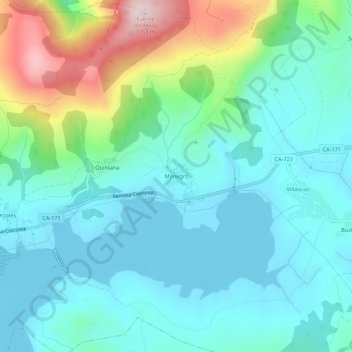 Monegro地形图、海拔、地势