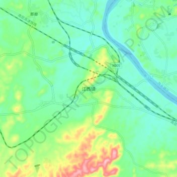 江西镇地形图、海拔、地势