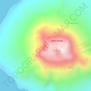 Ruang地形图、海拔、地势