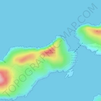 Knockaree地形图、海拔、地势