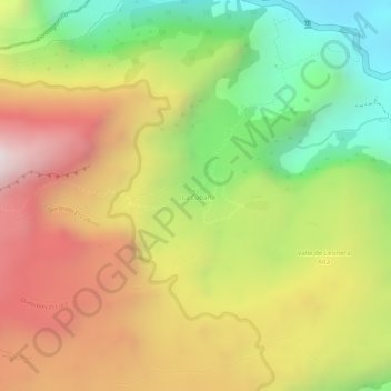 Termales la cabaña地形图、海拔、地势