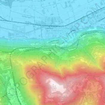 Robasacco地形图、海拔、地势