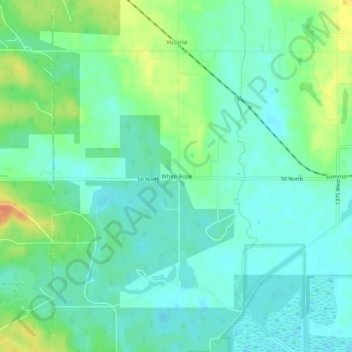 White Rose地形图、海拔、地势