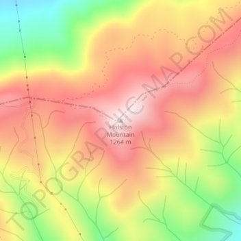Holston Mountain地形图、海拔、地势
