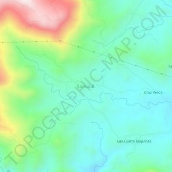 Samulalí地形图、海拔、地势