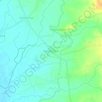 Kapalangan地形图、海拔、地势
