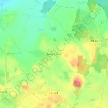 Neu Karin地形图、海拔、地势