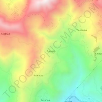 Tucunag地形图、海拔、地势