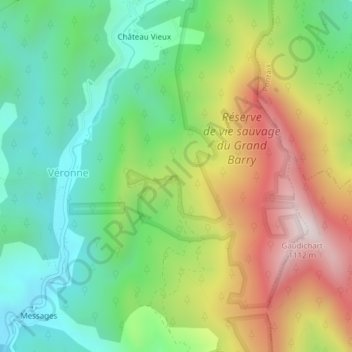 Col des Étourneaux地形图、海拔、地势