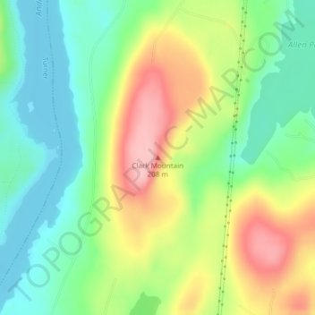 Clark Mountain地形图、海拔、地势