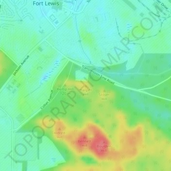 Harper Hill地形图、海拔、地势