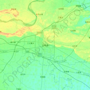 兰考县地形图、海拔、地势