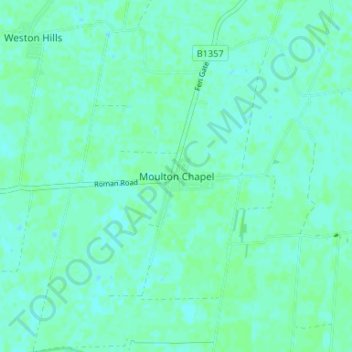 Moulton Chapel地形图、海拔、地势