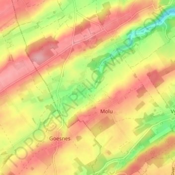 Jamagne地形图、海拔、地势