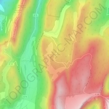 Le Grand Échaillon地形图、海拔、地势
