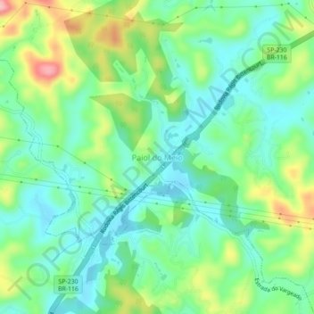 Paiol do Meio地形图、海拔、地势