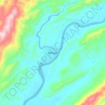 Belaga地形图、海拔、地势