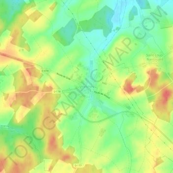 Velesmes地形图、海拔、地势