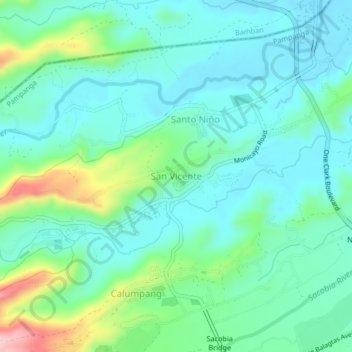 San Vicente地形图、海拔、地势