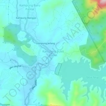 Kampung Bukit Kubot地形图、海拔、地势
