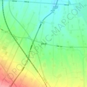 清水镇地形图、海拔、地势
