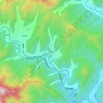 黄花峪地形图、海拔、地势