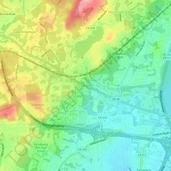 Fox Hill地形图、海拔、地势