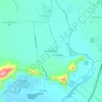 Santa Margarita地形图、海拔、地势
