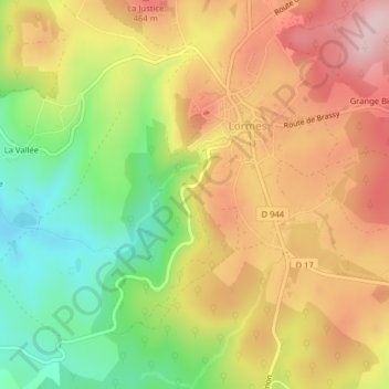 Bois de Narveau地形图、海拔、地势