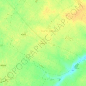 Dossainville地形图、海拔、地势