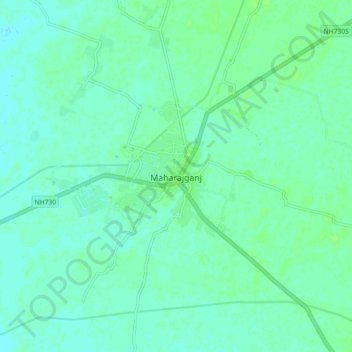 Maharajganj地形图、海拔、地势