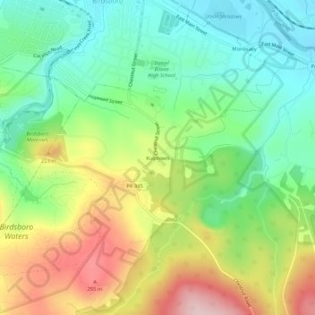 Kulptown地形图、海拔、地势