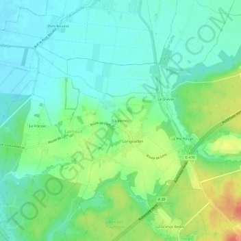 La Verney地形图、海拔、地势