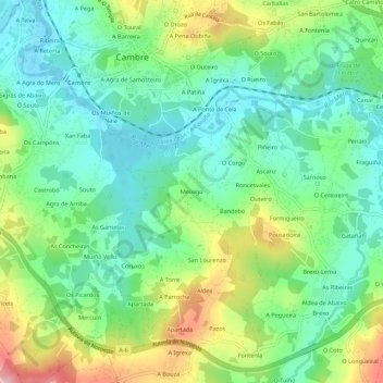 Meixigo地形图、海拔、地势