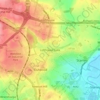 Lofthouse Gate地形图、海拔、地势