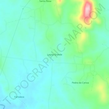 Lagoa Grande地形图、海拔、地势