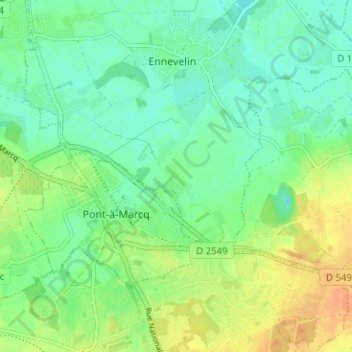 La Planque地形图、海拔、地势