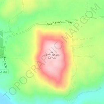 Cerro Negro地形图、海拔、地势
