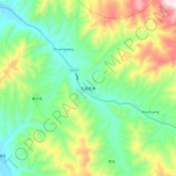 东马坊乡地形图、海拔、地势