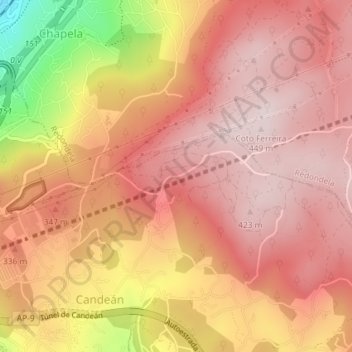 Vixiador地形图、海拔、地势