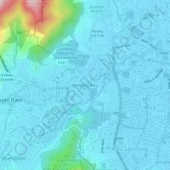 Kampung Baru地形图、海拔、地势