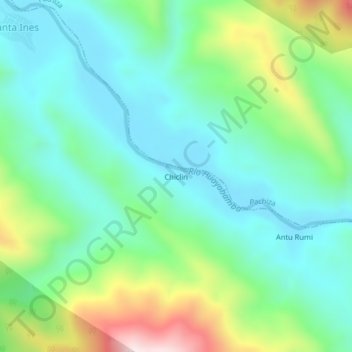 Chiclin地形图、海拔、地势