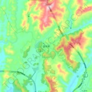 团泽镇地形图、海拔、地势