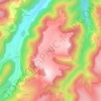 La Chavade地形图、海拔、地势